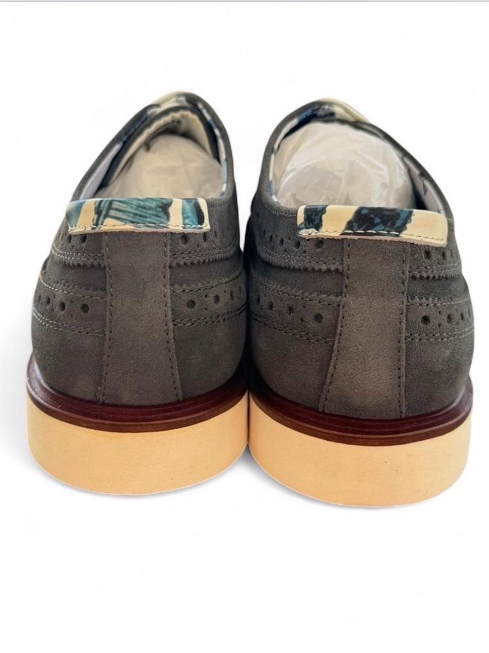 Paisley & Gray Telford Men’s Gray Suede Wingtip Oxford Dress Shoes Size 10.5 - Picture 7 of 10